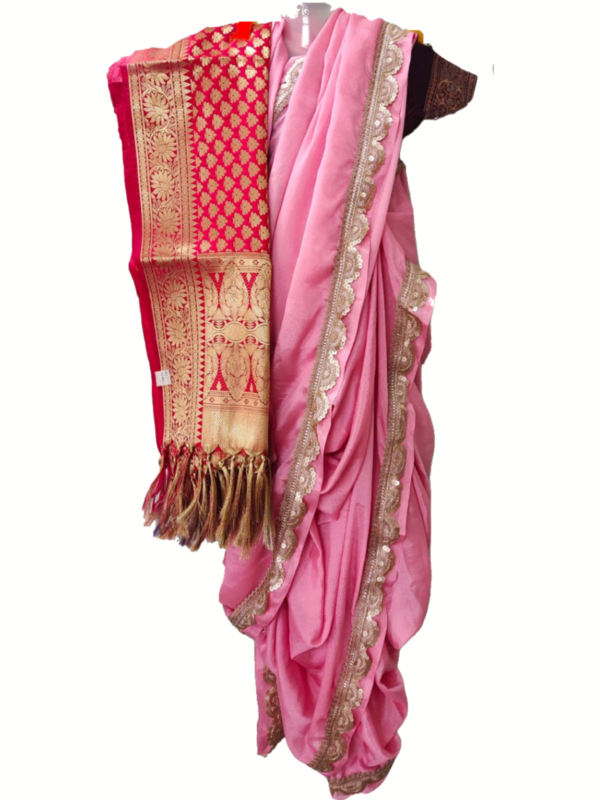 Peshwai Nauwar - Light Pink Tissue